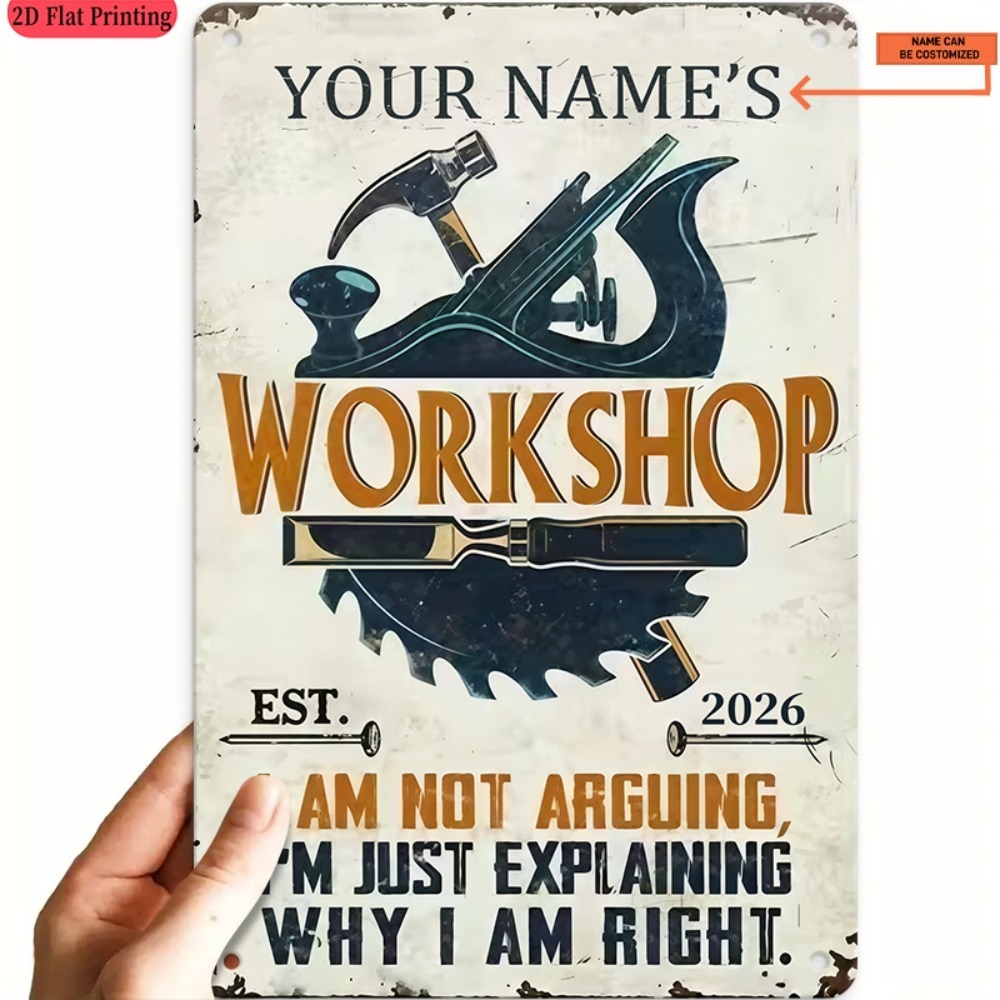 Workshop Tools And Names - [2D Plat] 1 plaque métallique personnalisée