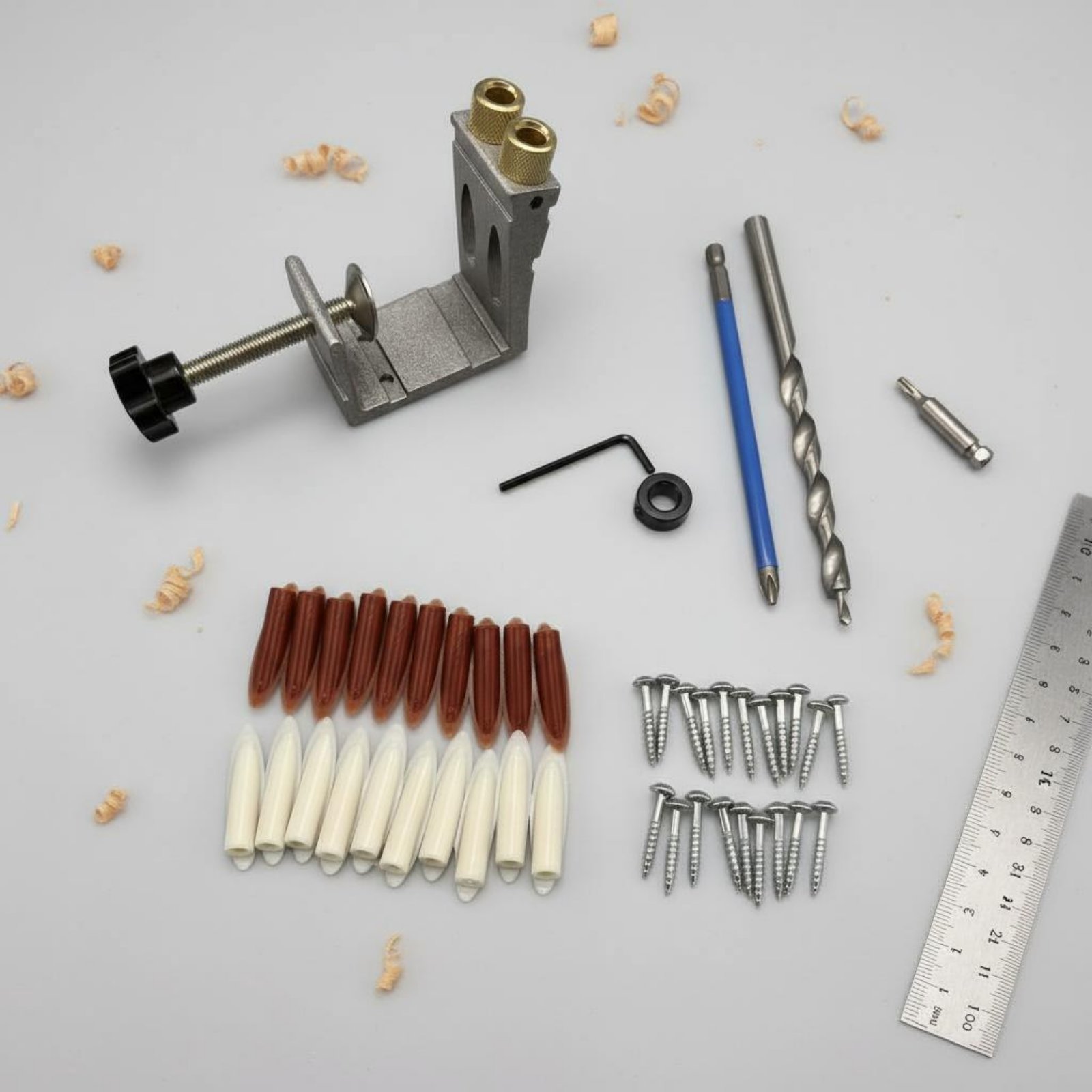 Pocket Hole Jig - Gabarit de perçage d'angle 47 pièces