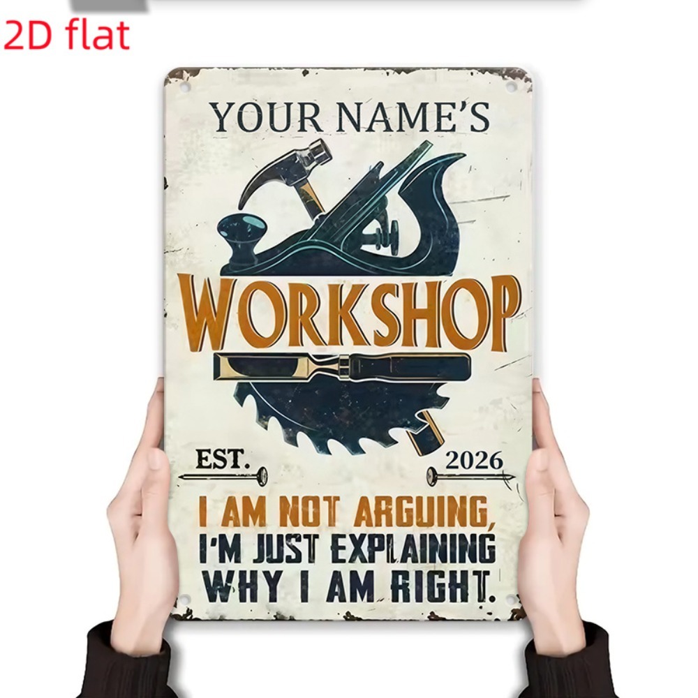 [2D Plat] 1 plaque métallique  - Workshop Tools And Names avis et prix