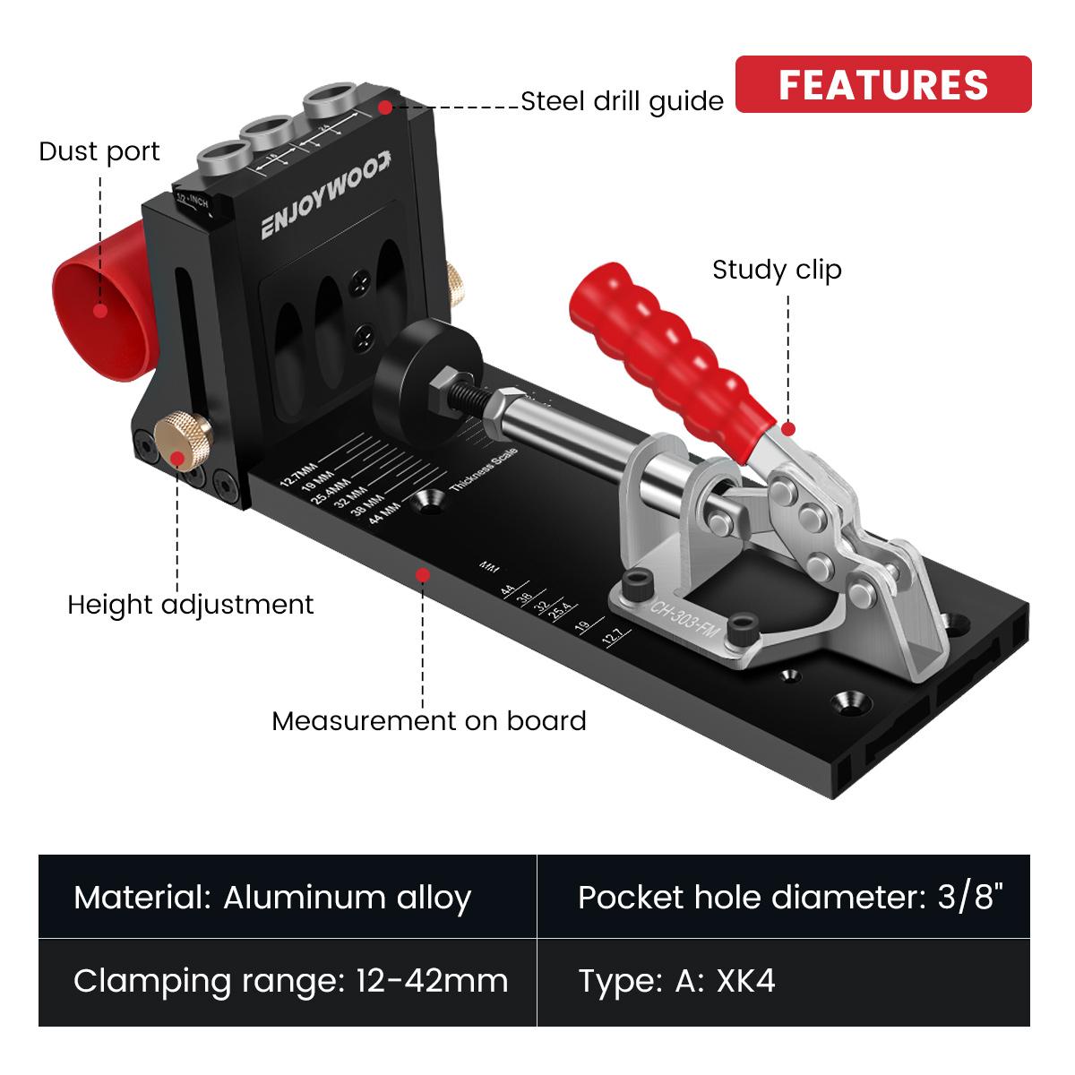 ENChain YWOOD XK4-Gabarit de P - Pocket Hole Jig avis et prix